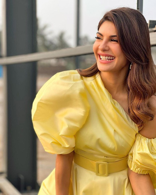 Jacqueline Fernandez is a ray of sunshine in one-shoulder puff sleeve midi dress worth Rs. 61,00 for Attack promotions
