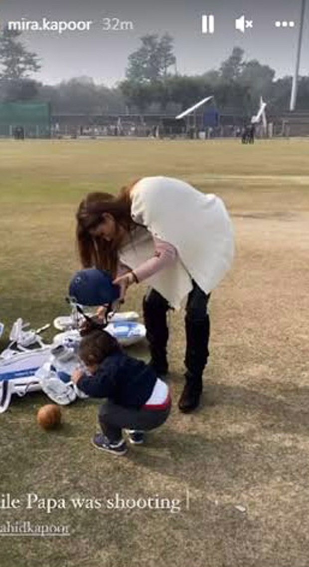Mira Rajput shares behind-the-scenes photos of Shahid Kapoor and his children Misha and Zain before of the release of Jersey