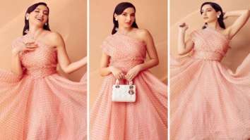 Nora Fatehi sets major summer fashion goals in pink polka dot one-shoulder midi dress and white mini Dior bag worth Rs. 4 lakh