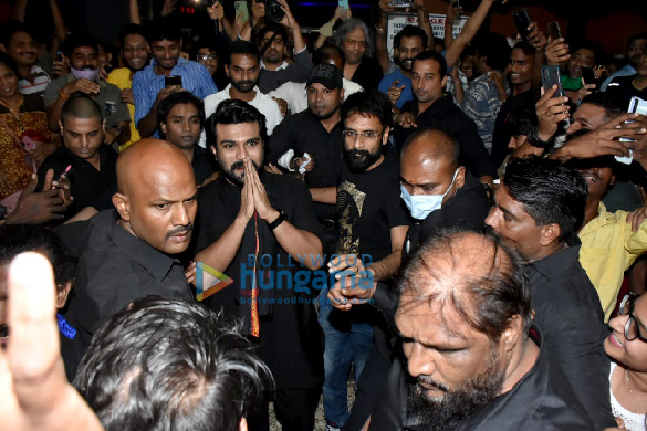 photo rrr star ram charan snapped at gaiety galaxy 2
