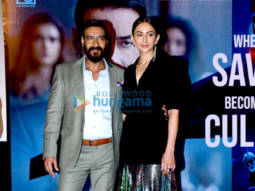 Photos: Ajay Devgn and Rakul Preet Singh at the second trailer launch of Runway 34 in Delhi