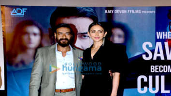 Photos: Ajay Devgn and Rakul Preet Singh at the second trailer launch of Runway 34 in Delhi