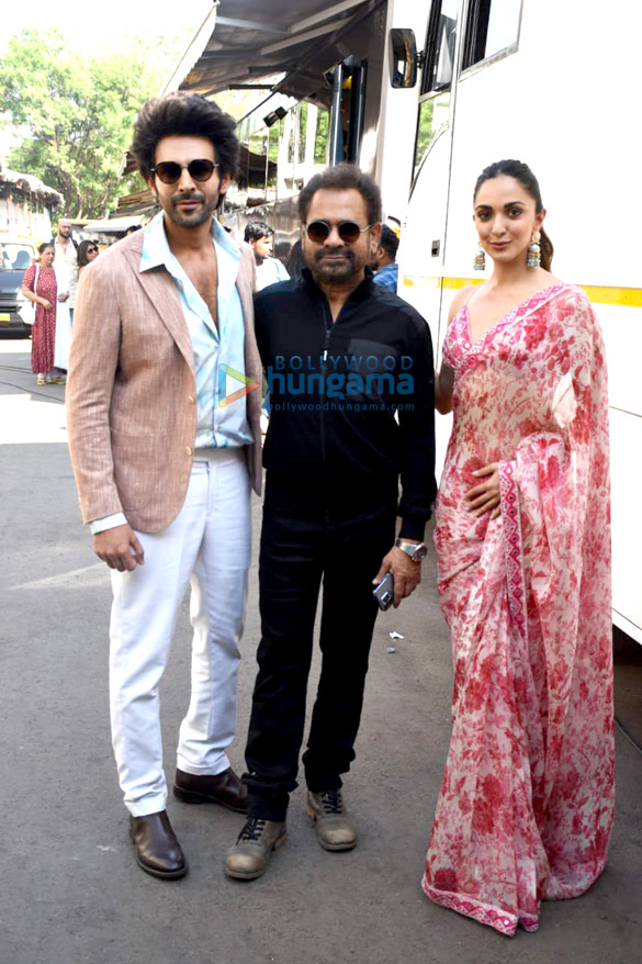 photos kartik aaryan kiara advani and anees bazmee snapped during the promotions of bhool bhulaiyaa 2 1