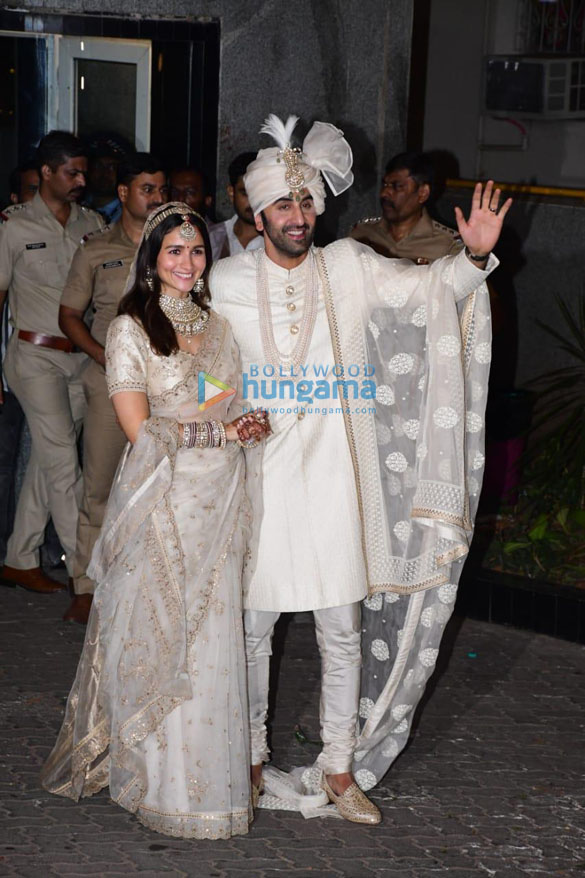 Photos: Ranbir Kapoor and Alia Bhatt greet media post their wedding