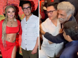 RRR Success Party: Aamir Khan hugs Makarand Deshpande, poses with Rakhi Sawant; Ram Charan arrives bare-foot