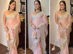 Ranbir Kapoor-Alia Bhatt Wedding: Kareena Kapoor Khan enchants in blush pink organza saree by Manish Malhotra for the marriage ceremony