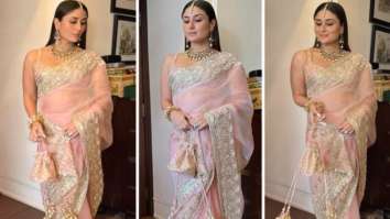 Ranbir Kapoor-Alia Bhatt Wedding: Kareena Kapoor Khan enchants in blush pink organza saree by Manish Malhotra for the marriage ceremony