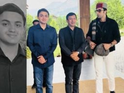 Ranbir Kapoor poses with fans in Manali, Himachal Pradesh, during the Animal shoot