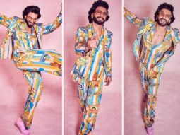 Ranveer Singh dons three-piece graphic-printed suit with Christian Louboutin pink shoes Rs. 78,287 to the trailer launch of Jayeshbhai Jordar