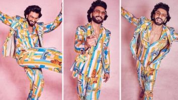 Ranveer Singh dons three-piece graphic-printed suit with Christian Louboutin pink shoes Rs. 78,287 to the trailer launch of Jayeshbhai Jordar