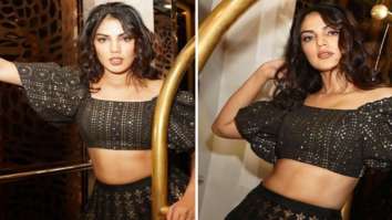 Rhea Chakraborty amps up glam quotient in black co-ords as showstopper for Vikram Phadnis at Pune Fashion Week