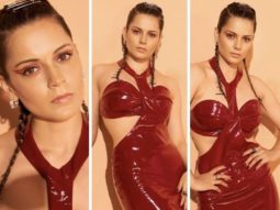 Kananga Ranaut looks fierce in red latex halter-neck cut-out gown and micro braids for Lock Upp