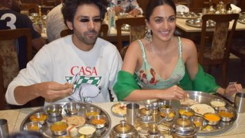 Kartik Aaryan and Kiara Advani relish authentic Gujarati thaali as they promote Bhool Bhulaiyaa 2 in Ahmedabad
