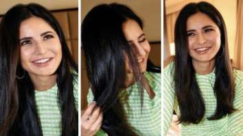 Katrina Kaif’s voluminous hair is a hit amongst fans as she flaunts it in a green checkered body-con Jacquemus dress for Rs. 57,035