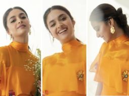 Keerthy Suresh looks refreshing in bright yellow floral dress worth Rs. 11,300 for Sarkaru Vaari Paata promotions