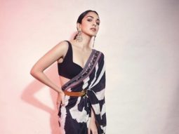 Kiara Advani takes the ethnic route for Bhool Bhulaiyaa 2 promotions in JJ Valaya’s zebra print belted saree