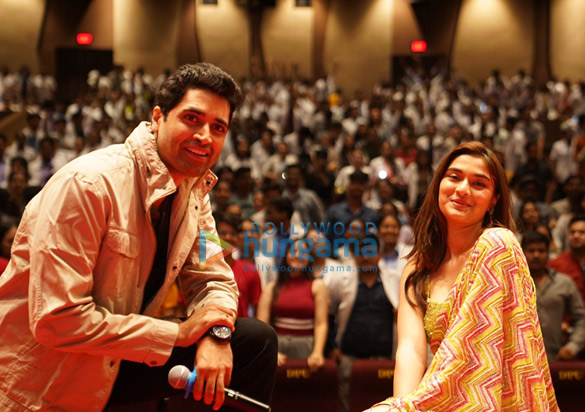 photos adivi sesh and saiee manjrekar snapped at major song saathiya launch at a college in pune 4