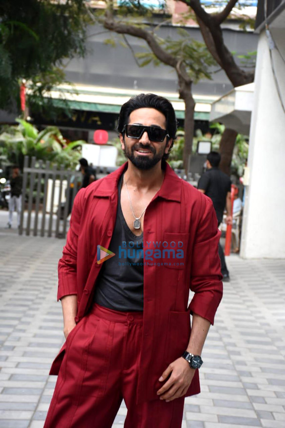 photos ayushmann khurrana and andrea kevichusa spotted at t series office promoting their film anek 1