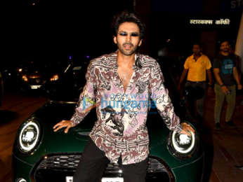 Photos: Kartik Aaryan snapped posing near his Mini Cooper S in Bandra