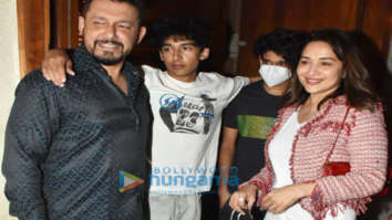 Photos: Madhuri Dixit and her family spotted at Bastian in Worli