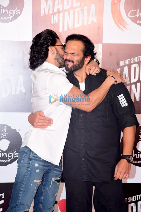 photos ranveer singh and rohit shetty snapped at chings secret made in india launch3 5