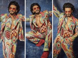 Ranveer Singh is colourful, quirky and ultra-impressive in multi-coloured geometric pattern pant-suit for JayeshBhai Jordar promotions in Ahmedabad