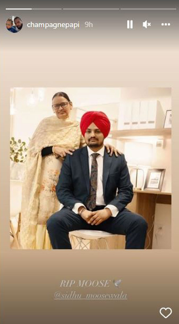 Rapper Drake mourns the death of Punjabi musician Sidhu Moose Wala, shares an old picture of him and his mother 