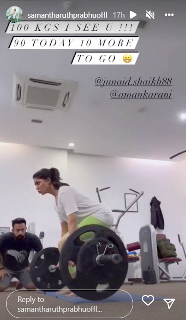 Samantha Ruth Prabhu lifting a whopping amount of weight is fitness goals for all fans