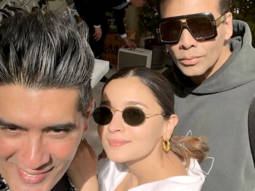 Alia Bhatt looks radiant in first photo after announcing pregnancy; poses with Karan Johar & Manish Malhotra