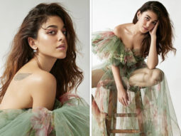 Alaya F looks straight out of a fairyland in Gauri & Nainika’s floral see through gown worth Rs.68,000.