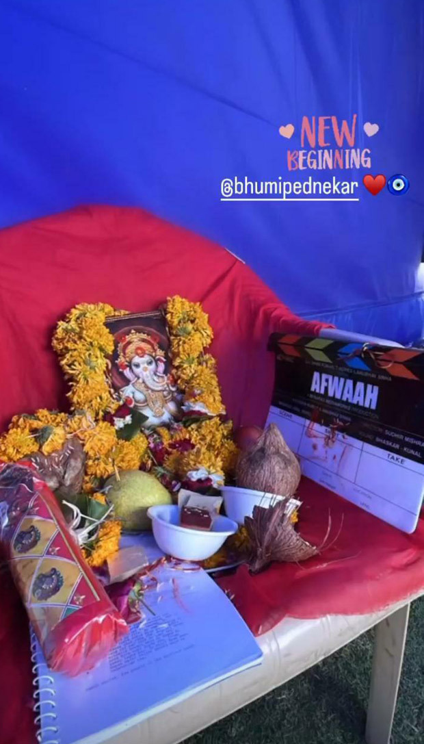 Bhumi Pednekar kicks off the shoot of Afwaah in Jodhpur