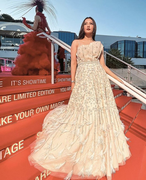 Gauahar Khan exudes charm in ivory net gown worth ₹2.15 Lakh at Cannes
