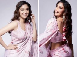 Keerthy Suresh is a picture of elegance in in pastel pink floral saree worth Rs.18,890 in her latest photo-shoo