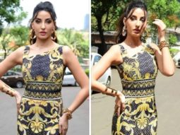 Nora Fatehi raises temperature in Rs. 14 Lakh baroque print tea-length Fendace Dress for Dance Deewane Junior