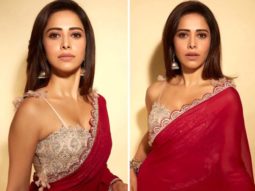 Nushrratt Bharuccha looks stunning in red saree and pink bralette in latest photo shoot
