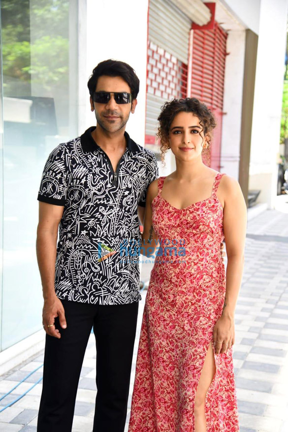 photos rajkummar rao and sanya malhotra spotted at t series office promoting their film hit the first case 1