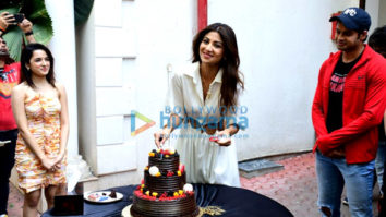 Photos: Shilpa Shetty celebrates birthday with Nikamma stars Abhimanyu Dassani, Shirley Setia, fans and media