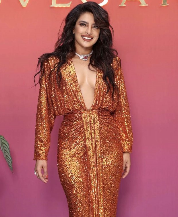 Priyanka Chopra has a sequin moment in plunging neckline bold dress for Bulgari event