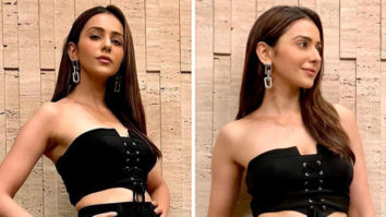 Rakul Preet Singh rocks summer fashion in black corset top paired & wide-legged bottoms