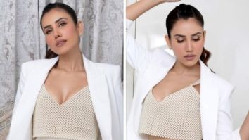 Sonnalli Seygall is at her stylish best in beaded bralette, blazer and skirt worth Rs. 10,379 in her latest photo-shoot