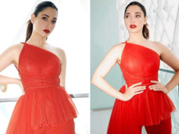 Tamannaah Bhatia is a siren in red monotone one shoulder top and pants
