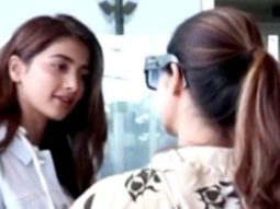 A little chit-chat between Pooja Hegde and Malaika Arora at the airport