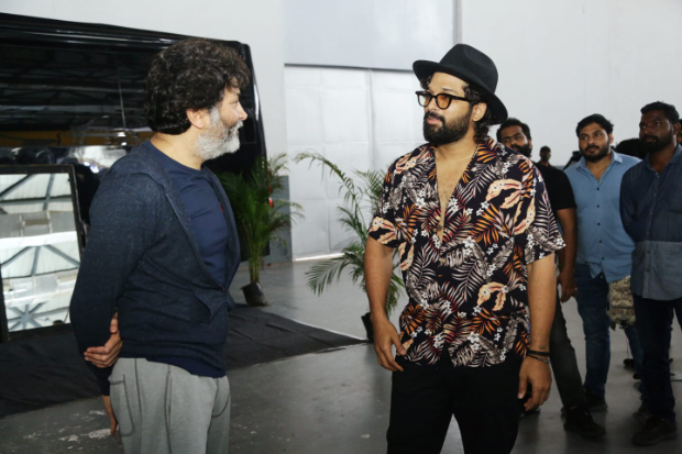Allu Arjun dons a stylish printed shirt, black pants and a hat for a brand shoot with director Trivikram Srinivas 