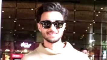 Ayush Sharma poses with fans at airport