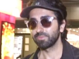 Ayushmann Khurrana poses for paps at the airport