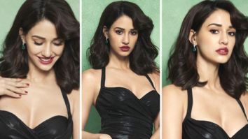 Disha Patani sets hearts racing in a satin black body-con high-slit dress worth Rs. 9,978