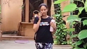 Mira Rajput smiles at paps