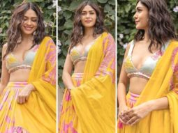 Mrunal Thakur slays the ethnic wear game in yellow silk lehenga set at Sita Ramam trailer launch