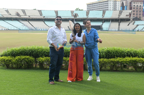 photos taapsee pannu mithali raj and srijit mukherjee snapped at eden gardens for shabaash mithu promotions 2