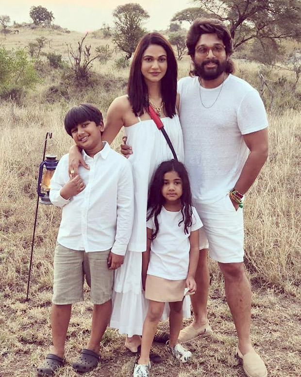 Pushpa star Allu Arjun poses with wife Sneha and kids as they holiday in Tanzania ahead of Pushpa 2 shoot